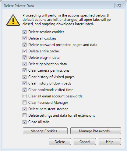 Password clear